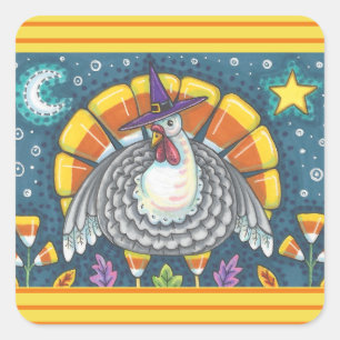 CANDY CORN TURKEY, THANKSGIVING STICKERS SHEET
