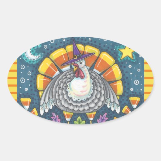 CANDY CORN TURKEY, THANKSGIVING STICKERS SHEET (Voorkant)