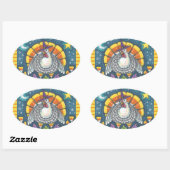 CANDY CORN TURKEY, THANKSGIVING STICKERS SHEET (Vel)