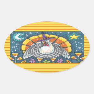 CANDY CORN TURKEY, THANKSGIVING STICKERS SHEET