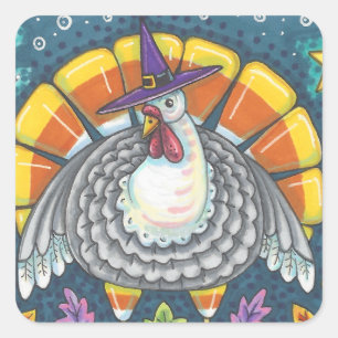 CANDY CORN TURKEY, THANKSGIVING STICKERS SHEET
