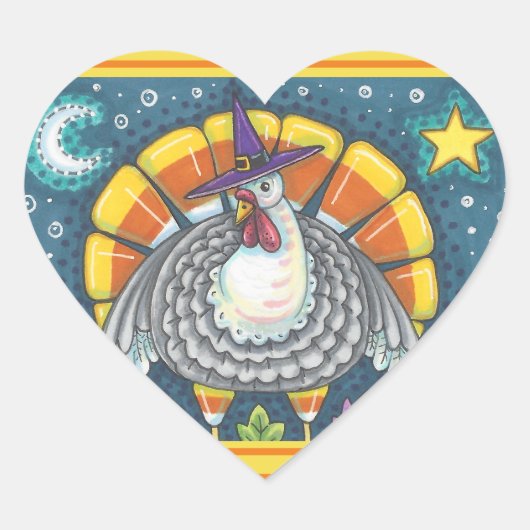 CANDY CORN TURKEY, THANKSGIVING STICKERS SHEET (Voorkant)