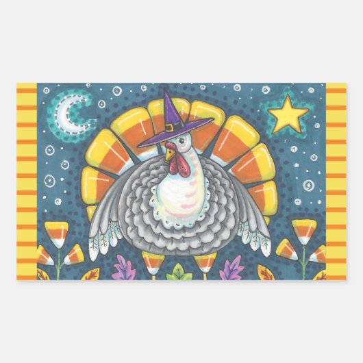 CANDY CORN TURKEY, THANKSGIVING STICKERS SHEET (Voorkant)