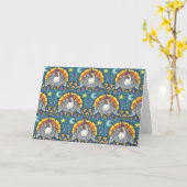 CANDY CORN TURKEY THANKSGIVING WENSKAART blanco Kaart (Gele Bloem)