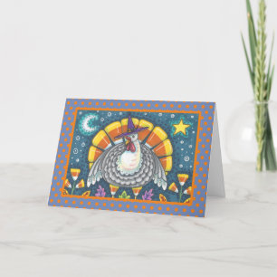 CANDY CORN TURKEY THANKSGIVING WENSKAART blanco Kaart