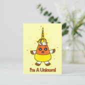 Candy Corn Unicorn Briefkaart (Staand voorkant)