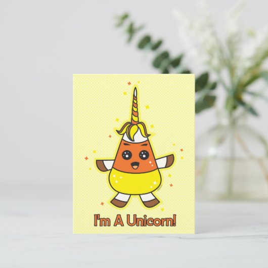 Candy Corn Unicorn Briefkaart (Staand voorkant)