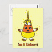 Candy Corn Unicorn Briefkaart (Voorkant / Achterkant)