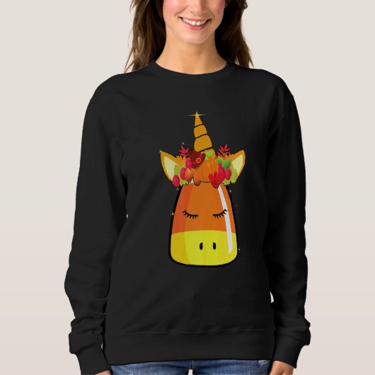 Candy Corn Unicorn Face Halloween Costume D Trui (Voorkant)