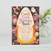 Candy Corn Verjaardagsfeest Kaart (Staand voorkant)