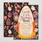 Candy Corn Verjaardagsfeest Kaart (Voorkant / Achterkant)