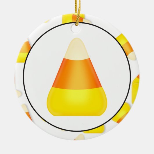 Candy Corn-versiering Keramisch Ornament (Voorkant)