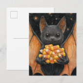 Candy Corn Vleermuis Ansichtkaart Briefkaart (Voorkant / Achterkant)