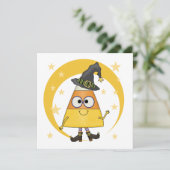 Candy Corn Witch Halloween Kaart (Staand voorkant)