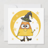 Candy Corn Witch Halloween Kaart (Voorkant)