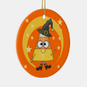 Candy Corn Witch Halloween Keramisch Ornament (Rechts)