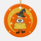 Candy Corn Witch Halloween Keramisch Ornament (Voorkant)
