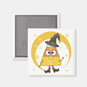 Candy Corn Witch Halloween Magneet (Voorkant / Achterkant)