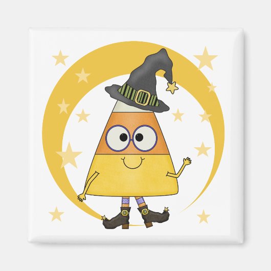 Candy Corn Witch Halloween Magneet (Voorkant)