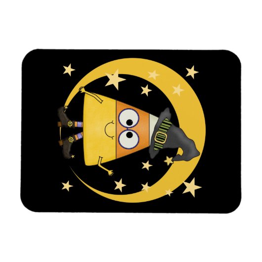 Candy Corn Witch Halloween Magneet (Horizontaal)