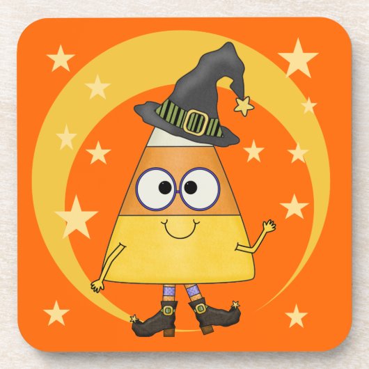 Candy Corn Witch Halloween Onderzetter (Voorkant)