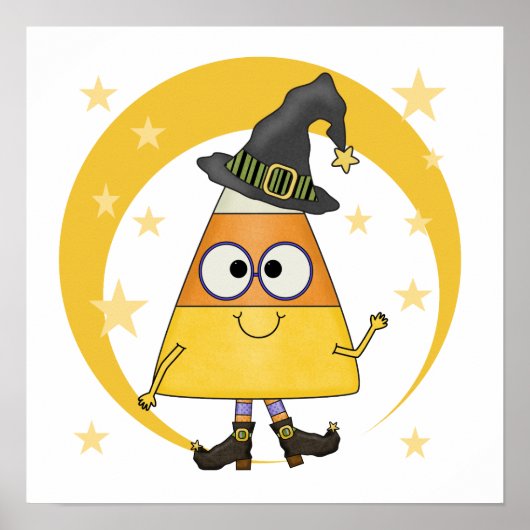 Candy Corn Witch Halloween Poster (Voorkant)