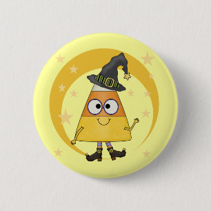 Candy Corn Witch Halloween Ronde Button 5,7 Cm