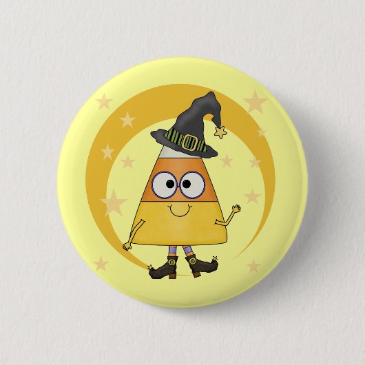 Candy Corn Witch Halloween Ronde Button 5,7 Cm (Voorkant)