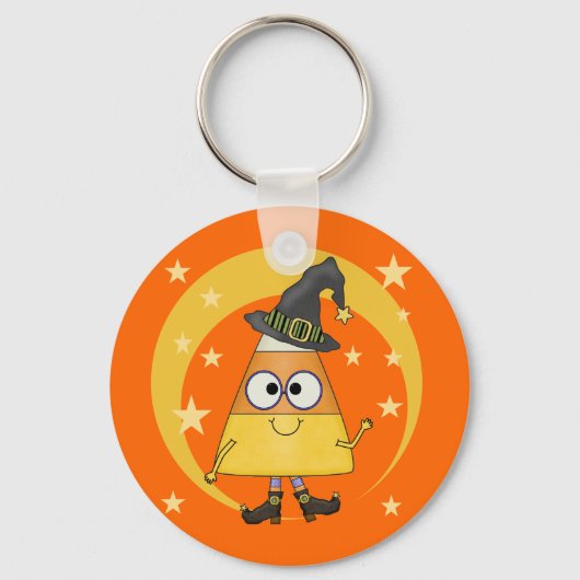 Candy Corn Witch Halloween Sleutelhanger (Voorkant)