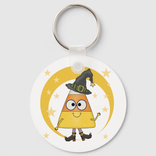 Candy Corn Witch Halloween Sleutelhanger (Voorkant)