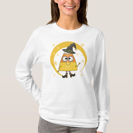 Candy Corn Witch Halloween T-shirt (Voorkant)