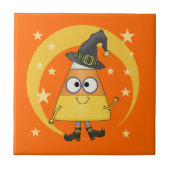 Candy Corn Witch Halloween Tegeltje (Voorkant)