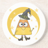 Candy Corn Witch Halloween Zandsteen Onderzetter (Voorkant)