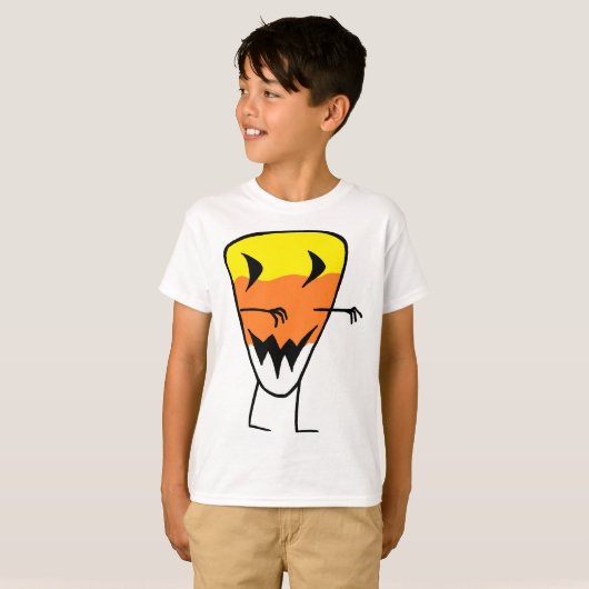 Candy Corn Zombie T-Shirt Halloween Kinder T - shi (Voorkant volledig)