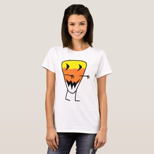 Candy Corn Zombie T-Shirt Halloween Vrouwen T-shir (Voorkant volledig)
