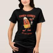 Candy-Corned – Grappige Kerst Kerstmais Pun Tri-Blend Shirt (Voorkant)