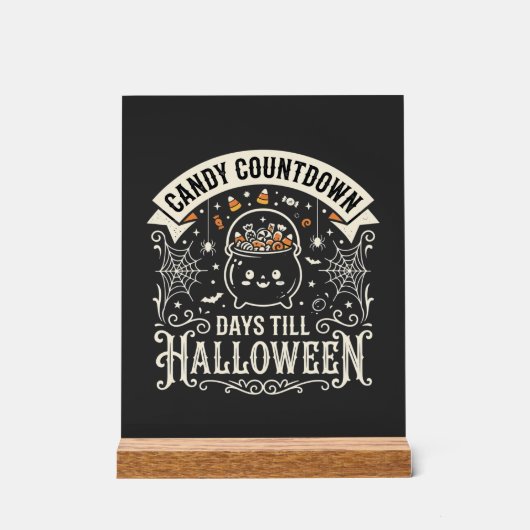 Candy Countdown Halloween Vector Ontwerp Acryl Bord (Voorkant)