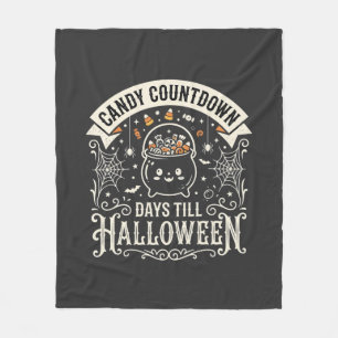 Candy Countdown Halloween Vector Ontwerp Fleece Deken