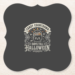 Candy Countdown Halloween Vector Ontwerp Kartonnen Onderzetters