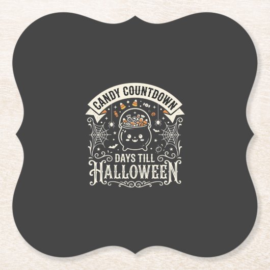 Candy Countdown Halloween Vector Ontwerp Kartonnen Onderzetters (Voorkant)