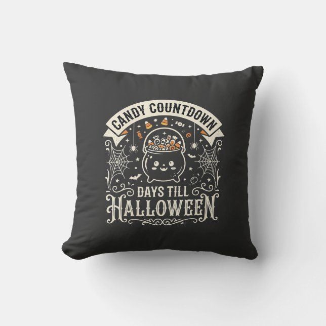 Candy Countdown Halloween Vector Ontwerp Kussen (Voorkant)