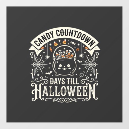 Candy Countdown Halloween Vector Ontwerp Raamsticker (Vel)