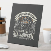 Candy Countdown Halloween Vector Ontwerp Reclamebord Met Voetstuk (Insitu)