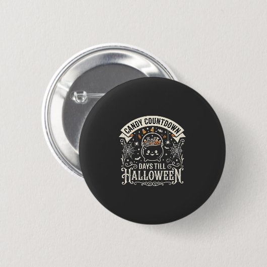 Candy Countdown Halloween Vector Ontwerp Ronde Button 5,7 Cm (Voorkant /achterkant)