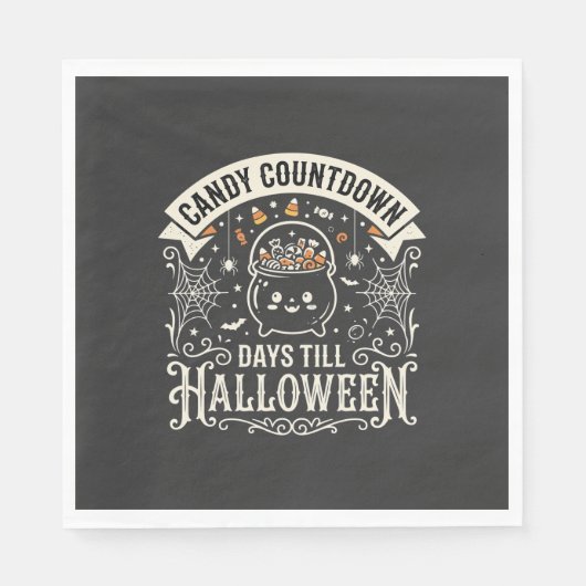 Candy Countdown Halloween Vector Ontwerp Servet (Voorkant)