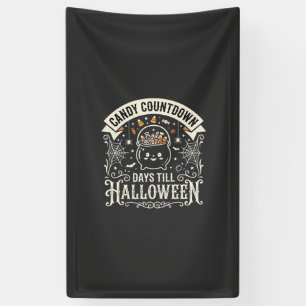 Candy Countdown Halloween Vector Ontwerp Spandoek