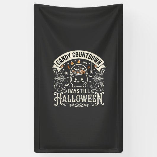 Candy Countdown Halloween Vector Ontwerp Spandoek (Verticaal)