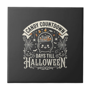 Candy Countdown Halloween Vector Ontwerp Tegeltje