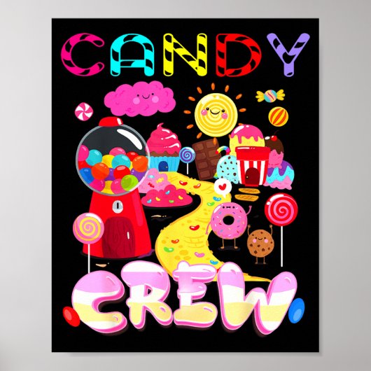 Candy Crew Candy Costume Women Candy Land Kids Swe Poster (Voorkant)
