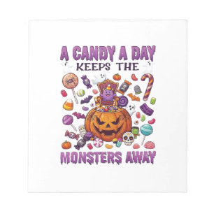 Candy Dag Houdt Monsters Weg Halloween Pompoen_1 Notitieblok